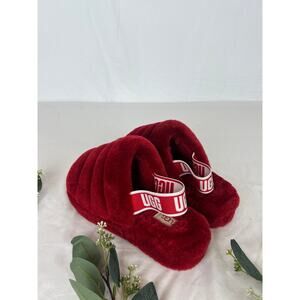UGG Women’s Fluff Yeah Slide Slippers – Red Wine – Size 8